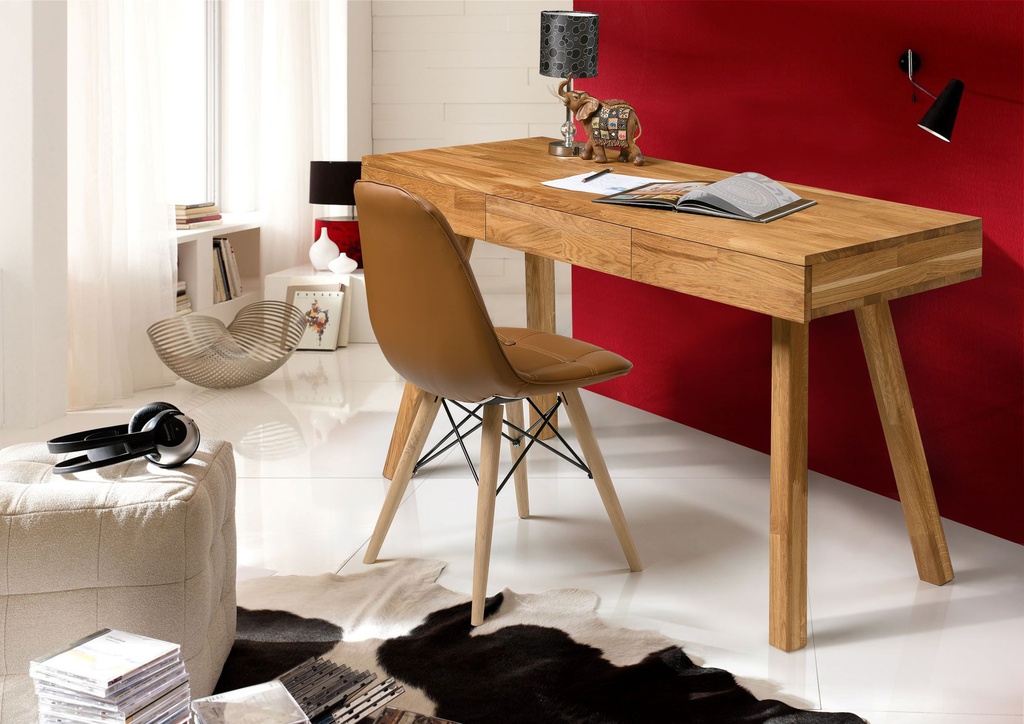 NordicStory Mesa escritorio de madera maciza de roble Einstein I 140 x 55  x 76 cm.