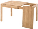 NordicStory Mesa extensible de comedor de madera maciza de roble &quot;Marsi&quot; 85-125 x 80 x 75 cm.