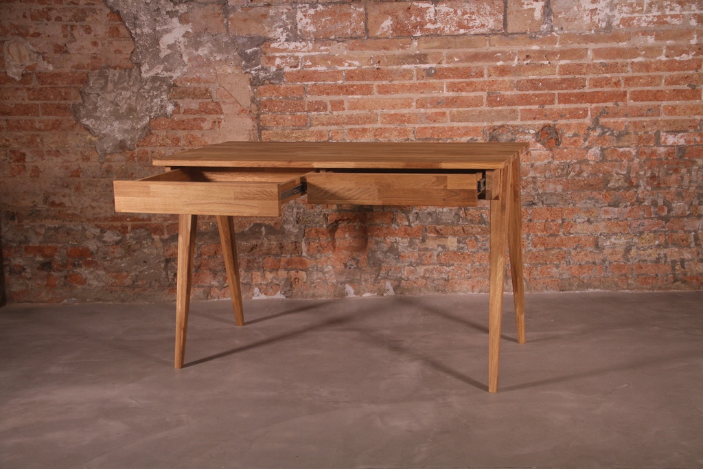 NordicStory Mesa escritorio de madera maciza de roble &quot;Berg&quot; 120 x 65 x 76 cm.
