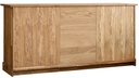 NordicStory Aparador Comoda rustica de madera maciza de roble &quot;Provance 2x3&quot; 175 x 48 x 84,5 cm.