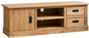 NordicStory Mueble de TV rustico de madera maciza de roble &quot;Provance 2&quot; 145 x 42 x 48 cm.
