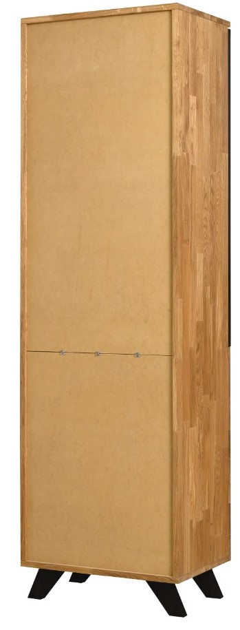 NordicStory Armario Vitrina de madera maciza de roble &quot;Moritz 1&quot; 60 x 40 x 198,9 cm.