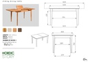 NordicStory Mesa extensible de comedor de madera maciza de roble &quot;France&quot; 120-160 x 80 x 75 cm.
