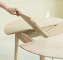 NordicStory Mesa extensible de comedor de madera maciza de roble &quot;Escandi 4&quot; 120-155 x 120 x 75 cm.