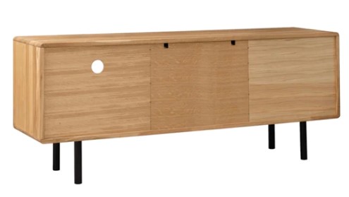 NordicStory Mueble de TV de madera maciza de roble Tokio 304