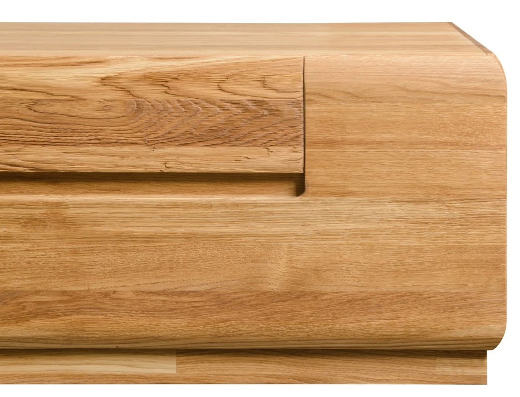 NordicStory Mueble de TV de madera maciza de roble &quot;Faina&quot; 180 x 53 x 36 cm.