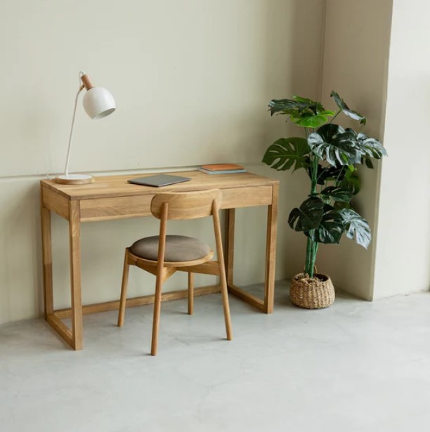 NordicStory Mesa escritorio, tocador de madera maciza de roble &quot;Denmark&quot; 120 x 50 x 79 cm.