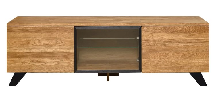 NordicStory Mueble de TV de madera maciza de roble &quot;Moritz&quot; 150 x 45 x 51,3 cm.