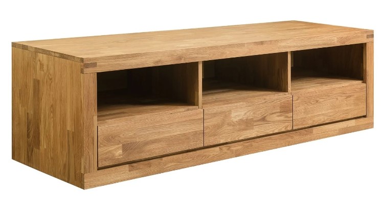 NordicStory Mueble de TV de madera maciza de roble &quot;Merle 1&quot; 175 x 55 x 50 cm.