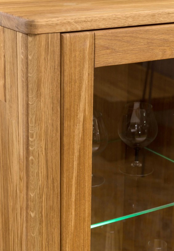 NordicStory Vitrina de madera maciza de roble &quot;Elsa 4&quot; 160,4 x 44 x 125,8 cm.