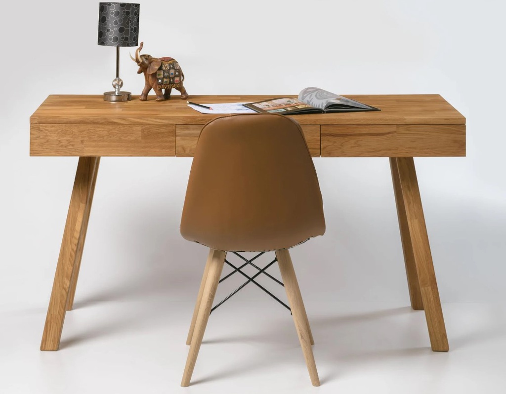 NordicStory Mesa escritorio de madera maciza de roble &quot;Einstein I&quot; 140 x 55 x 76 cm.