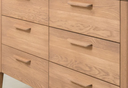 NordicStory Aparador Cómoda de madera maciza de roble &quot;Atlanta 2&quot; 140,2 x 46 x 78,6 cm.