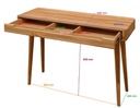 NordicStory Mesa escritorio tocador de madera maciza de roble &quot;Escandi&quot; 110 x 43 x 75 cm.