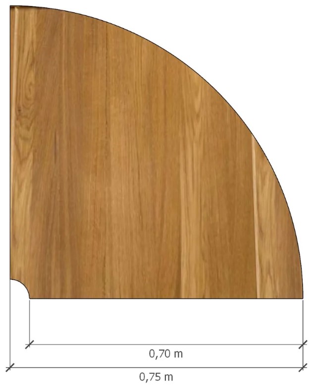 NordicStory Escritorio de pared, mesa esquinera de madera maciza de roble &quot;Escandi&quot; 75 x 75 x 76 cm.