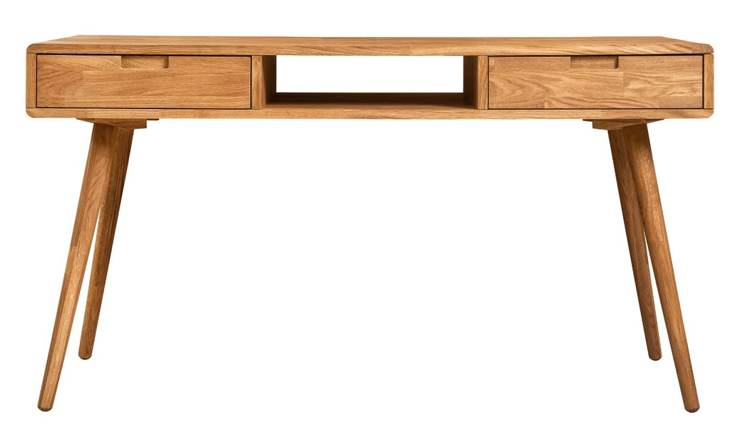 NordicStory Mesa escritorio de madera maciza de roble &quot;Escandi 5&quot; 140 x 55 x 75 cm.