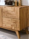 NordicStory Aparador Cómoda de madera maciza roble &quot;Origami&quot; 165 x 45,3 x 70 cm.