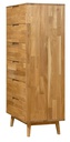 NordicStory Cómoda alta de madera maciza de roble &quot;Escandi 6&quot; 60 x 45 x 139 cm.