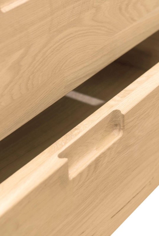 NordicStory Cómoda de madera maciza de roble &quot;Escandi 1&quot; 80 x 45 x 84,5 cm.