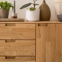 NordicStory Aparador Cómoda de madera maciza roble &quot;Escandi 3&quot; 160 x 45 x 84,5 cm.