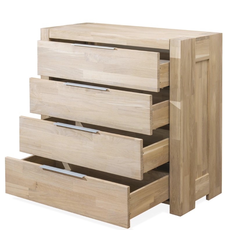 NordicStory Aparador Cómoda de madera maciza de roble &quot;Nordic 1&quot; 100 x 45 x 99 cm.