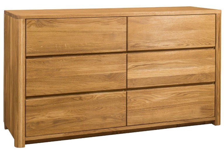 NordicStory Aparador Cómoda de madera maciza de roble &quot;Elsa 6&quot; 140 x 44 x 78,2 cm.