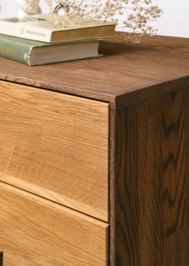 NordicStory Cómoda de madera maciza de roble &quot;Escandi 1 Design&quot; 80 x 45 x 85 cm.