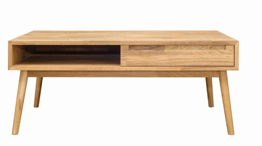 NordicStory Mesa de centro de madera maciza de roble &quot;Escandi 8&quot; 110 x 60 x 45 cm.