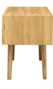 NordicStory Mesita de noche de madera maciza de roble &quot;Escandi 2&quot; 60 x 40 x 51,5 cm.