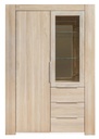 NordicStory Vitrina de madera maciza de roble &quot;Nordic 2&quot; 130 x 45 x 190 cm.