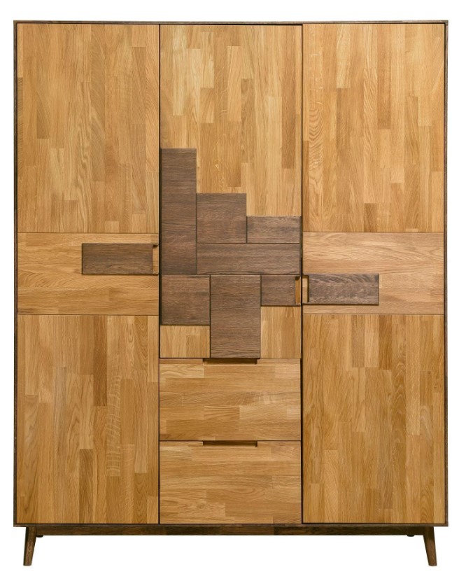 NordicStory Armario de madera maciza de roble &quot;Escandi Design&quot; 160 x 56 x 202 cm.