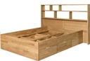 NordicStory Cama con almacenaje de madera maciza de roble &quot;Sofia&quot;