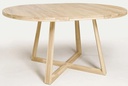 NordicStory Mesa extensible de comedor de madera maciza de roble &quot;Moby&quot; 120-160 x 120 x 75 cm.