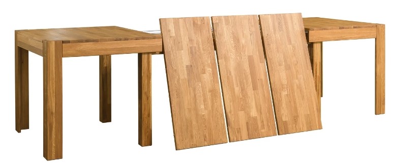 NordicStory Mesa extensible de comedor de madera maciza de roble &quot;XL&quot; 160-280 x 90 x 75 cm.