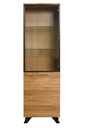 NordicStory Armario Vitrina de madera maciza de roble &quot;Moritz 1&quot; 60 x 40 x 198,9 cm.