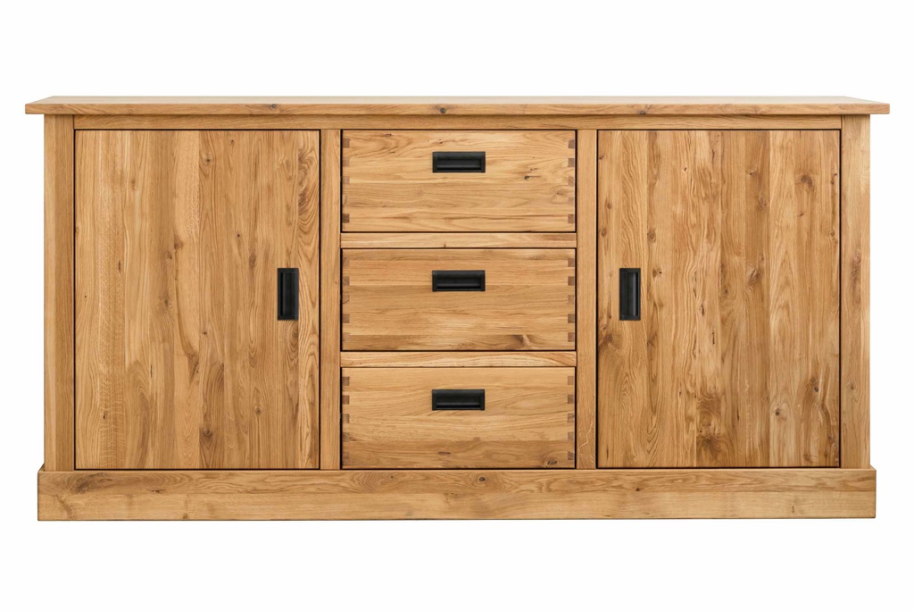 NordicStory Aparador Comoda rustica de madera maciza de roble &quot;Provance 2x3&quot; 175 x 48 x 84,5 cm.