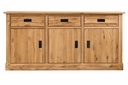 NordicStory Aparador Comoda rustica de madera maciza de roble &quot;Provance 3x3&quot; 175 x 48 x 84,5 cm.