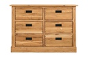 NordicStory Aparador Comoda rustica de madera maciza de roble &quot;Provance 6&quot; 120 x 42 x 84,5 cm.