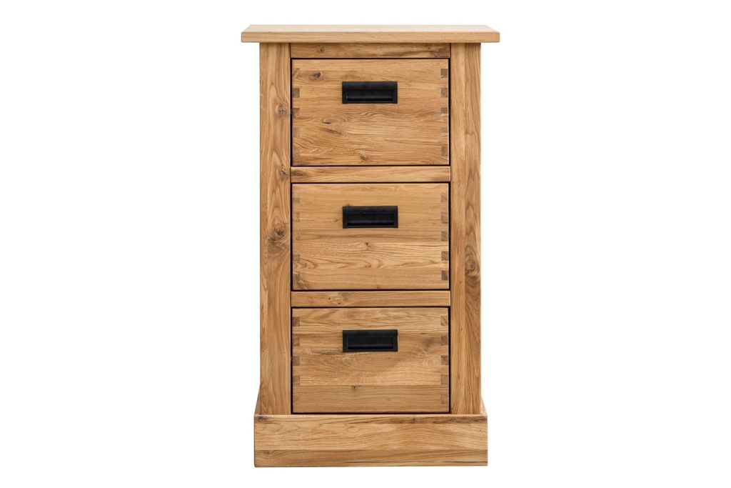 NordicStory Comoda cajonera rustica de madera maciza de roble &quot;Provance 3&quot; 50 x 42 x 84,5 cm.