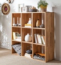 NordicStory Estanteria Libreria de madera maciza de roble &quot;Regal 3x3&quot; 112,2 x 35 x 112,2 cm.