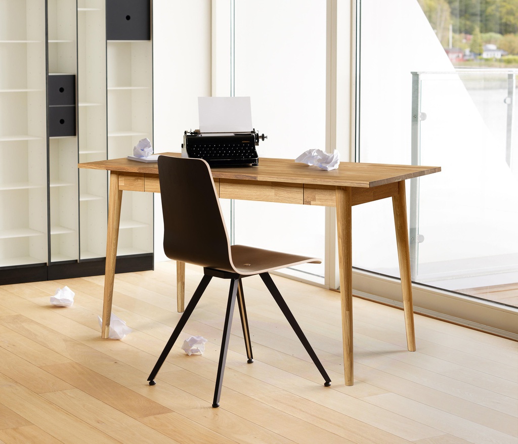 NordicStory Mesa escritorio de madera maciza de roble &quot;Escandi 1&quot; 140 x 60 x 75 cm.
