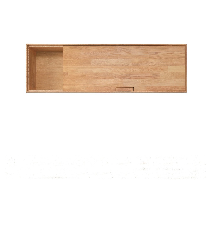 NordicStory Armario flotante de madera maciza de roble &quot;Escandi 4&quot; 124 x 32 x 35 cm.