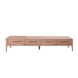 NordicStory Mueble de TV de madera maciza de roble &quot;Atlanta 4&quot; 200 x 46 x 38,8 cm.