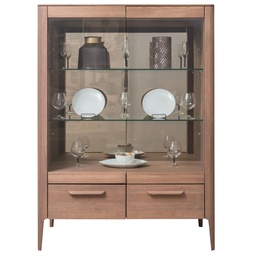 NordicStory Vitrina de madera maciza de roble &quot;Atlanta&quot; 101,5 x 46 x 140 cm.