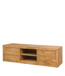 NordicStory Mueble de TV de madera maciza de roble &quot;Merle 2&quot; 180 x 55 x 50 cm.