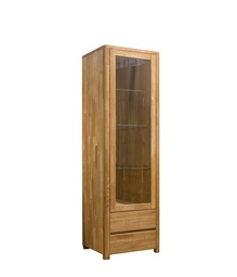 NordicStory Vitrina de madera maciza de roble &quot;Elsa 1&quot; 62 x 44 x 195 cm.