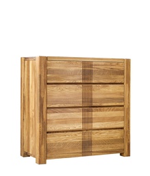 NordicStory Aparador Cómoda de madera maciza de roble &quot;Valencia&quot; 96 x 43 x 94 cm.