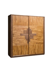 NordicStory Armario de madera maciza de roble &quot;Escandi Design&quot; 200 x 65 x 220 cm.