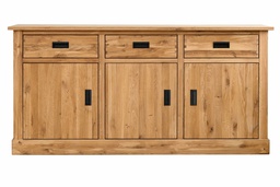 NordicStory Aparador Comoda rustica de madera maciza de roble &quot;Provance 3x3&quot; 175 x 48 x 84,5 cm.