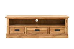 NordicStory Mueble de TV rustico de madera maciza de roble &quot;Provance 3&quot; 145 x 42 x 48 cm.